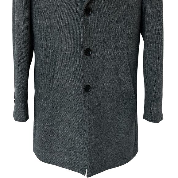 Vintage DKNY Blazer Gray Black White Wool Blend Tweed Overcoat Men's Size 36R - Picture 7 of 11